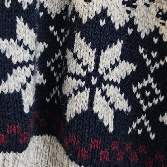 Norman Wells Vintage Christmas Cozy 100%Cotton Reindeer Snowflakes Sweater Sz XL - Picture 4 of 8